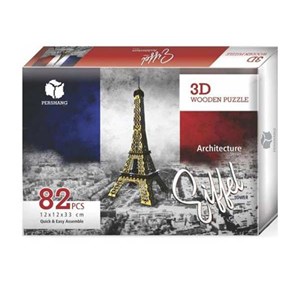 پازل سه بعدی چوبی 82 تکه Pershang Wooden Eiffel Towre 3D Puzzle_اسباب بازی